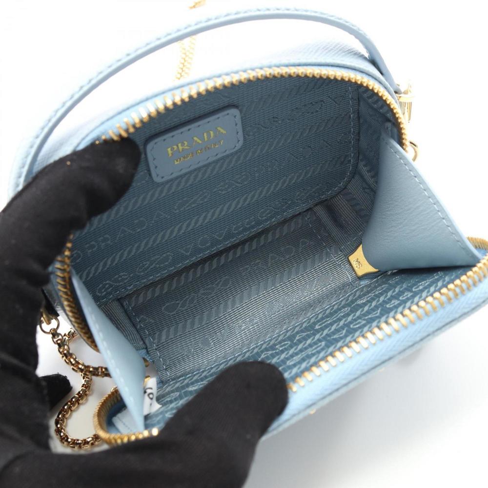 PRADA Blue Leather Saffiano Shoulder Bag - Picture 4 of 6
